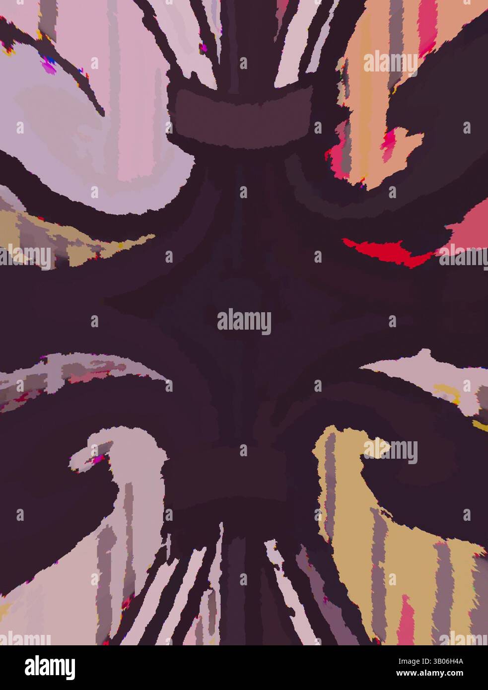 An abstract design featuring bold, intertwining shapes and vibrant ...