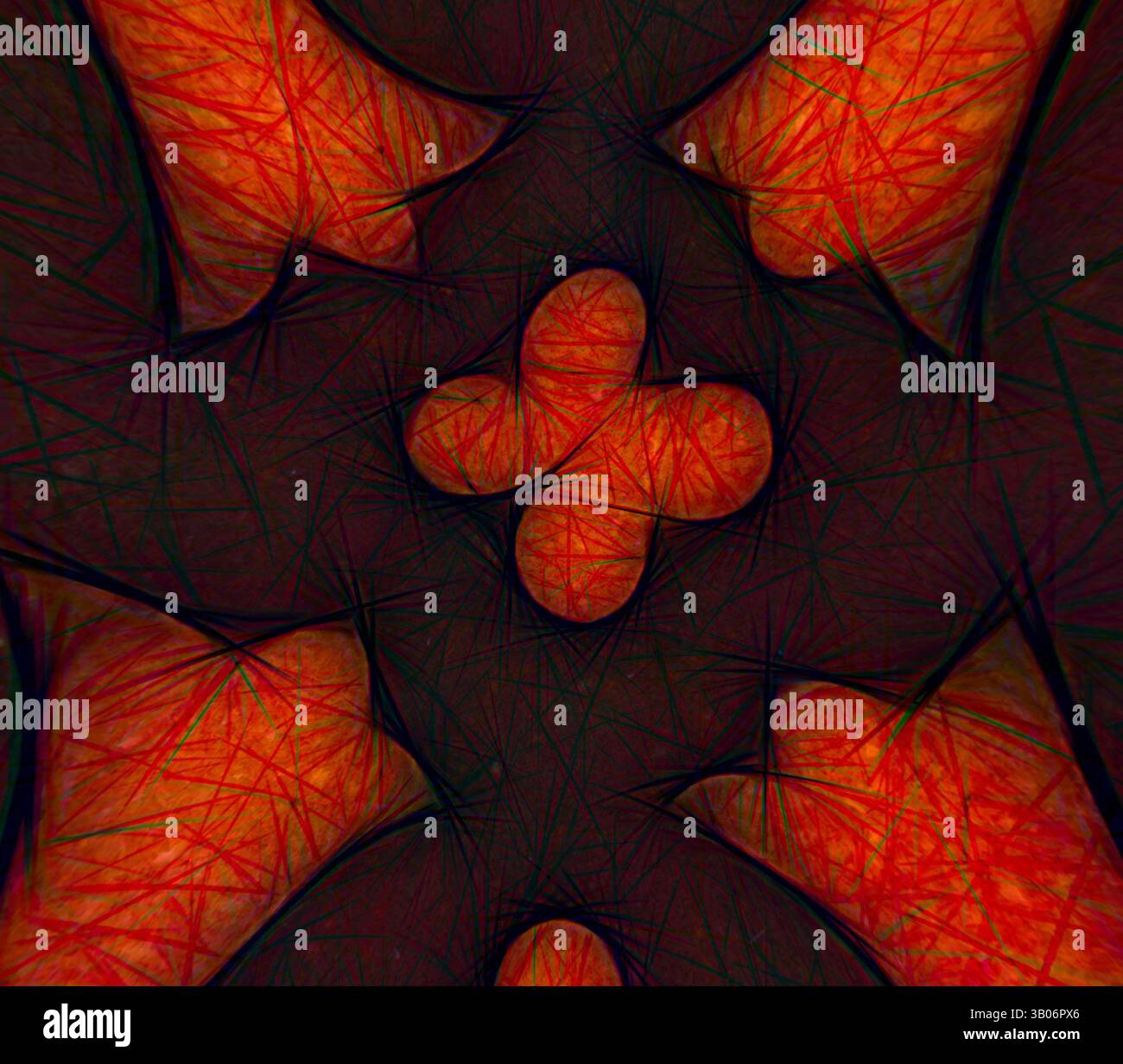 An abstract design featuring interwoven shapes and vibrant patterns in ...