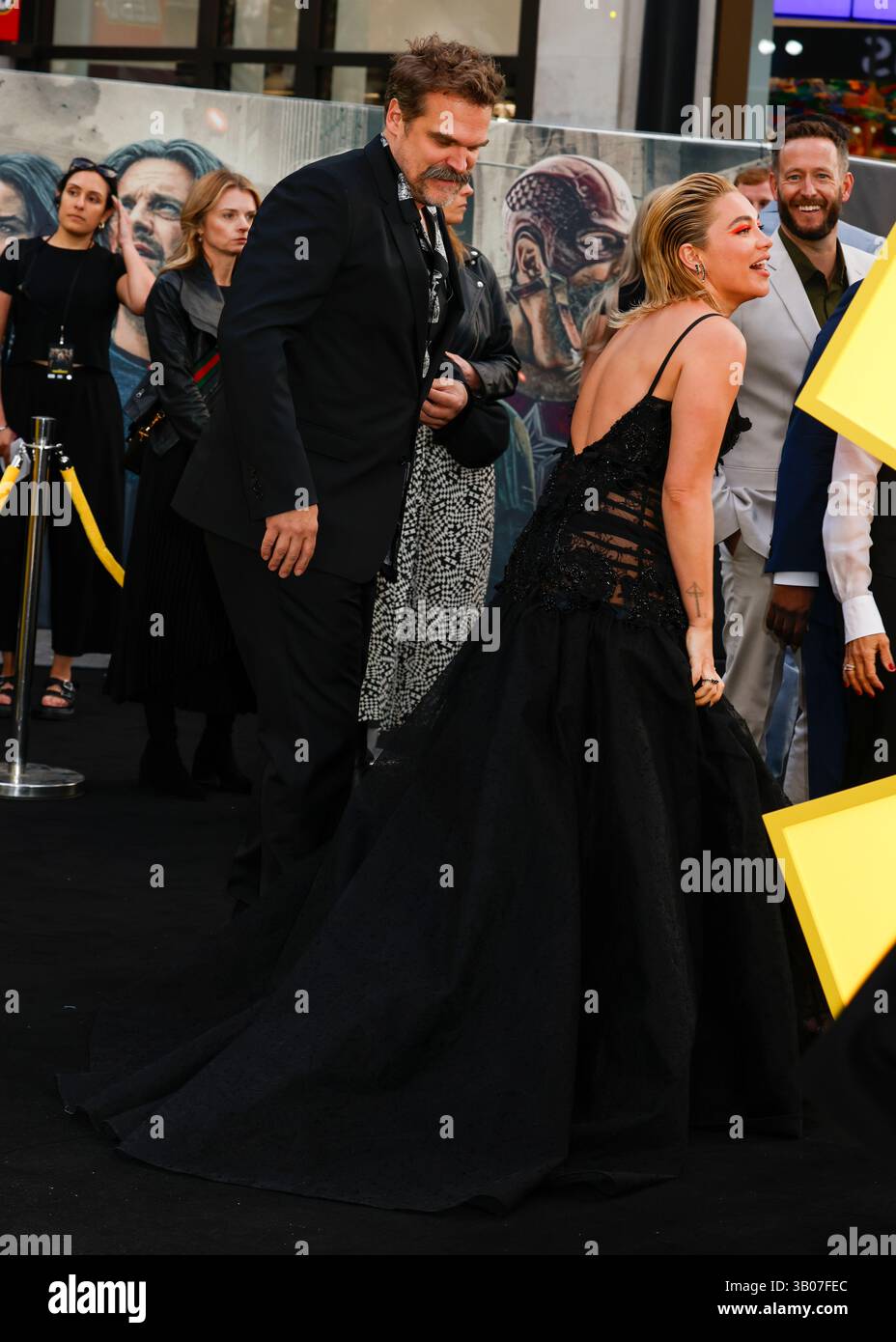 Florence Pugh and David Harbour attend the Thunderbolts European ...