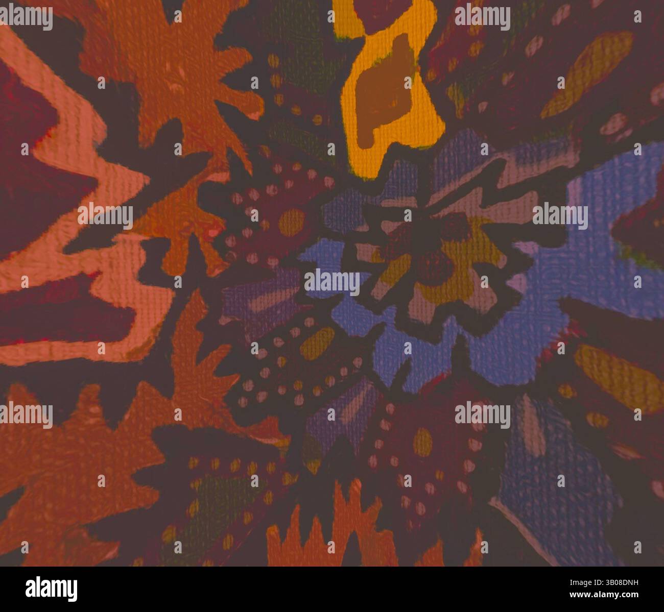 A vibrant tapestry of colorful floral patterns with bold shapes and ...