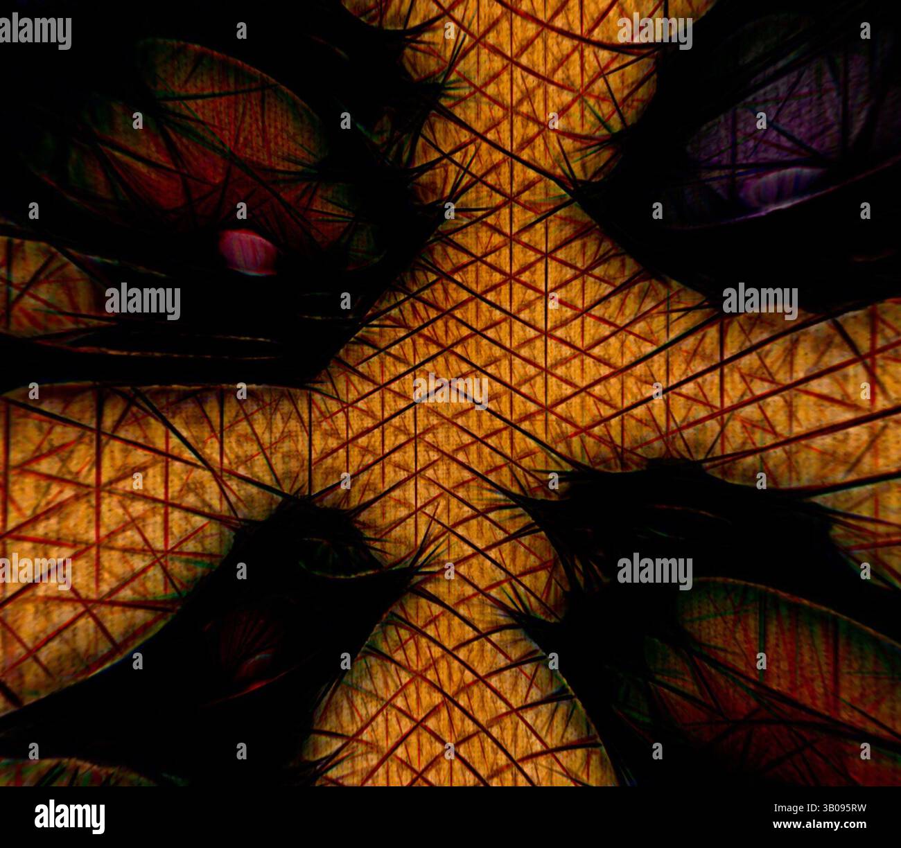 An intricate pattern of interwoven shapes creates a mesmerizing visual ...