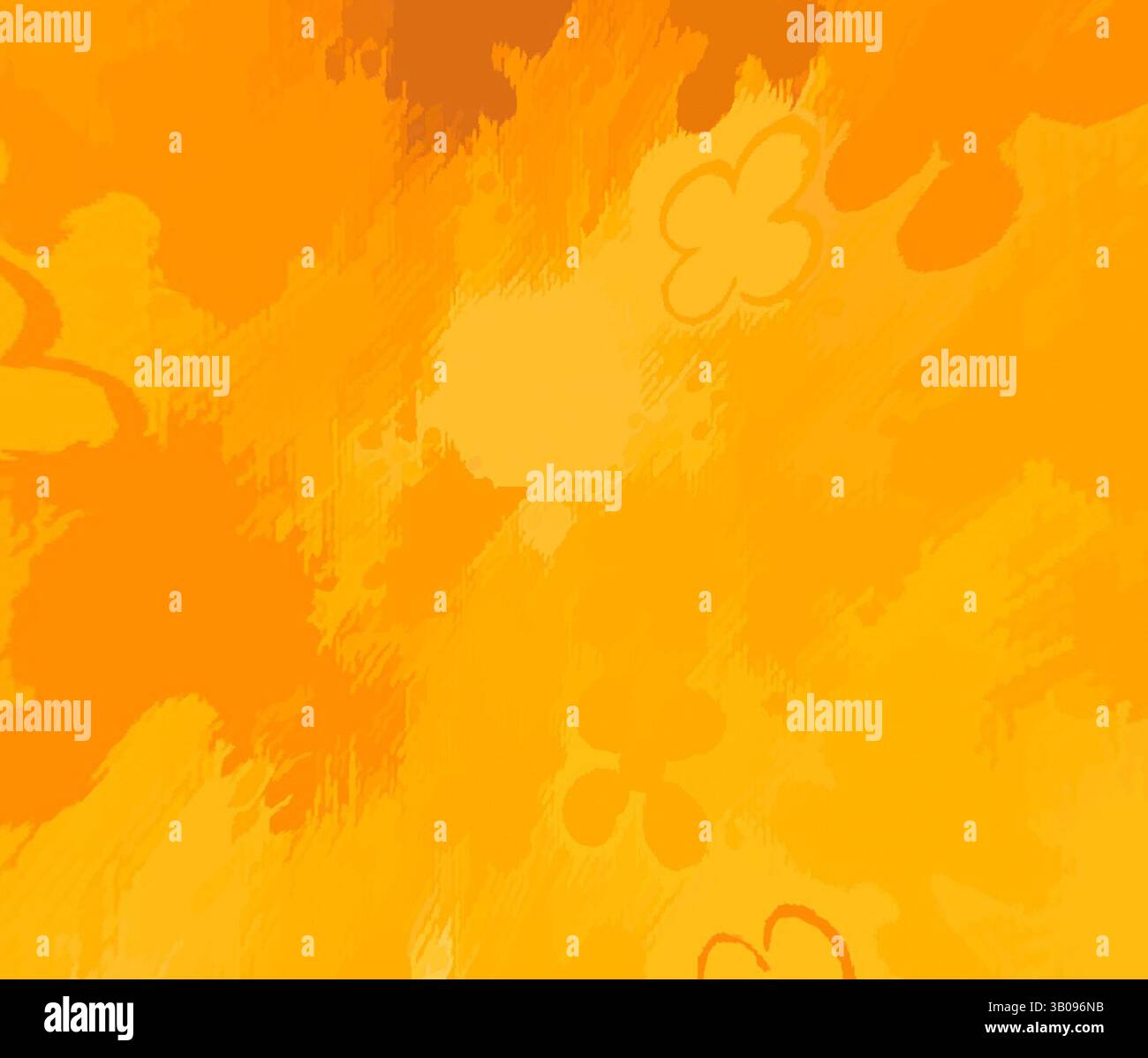 A vibrant abstract composition filled with warm orange tones and subtle ...
