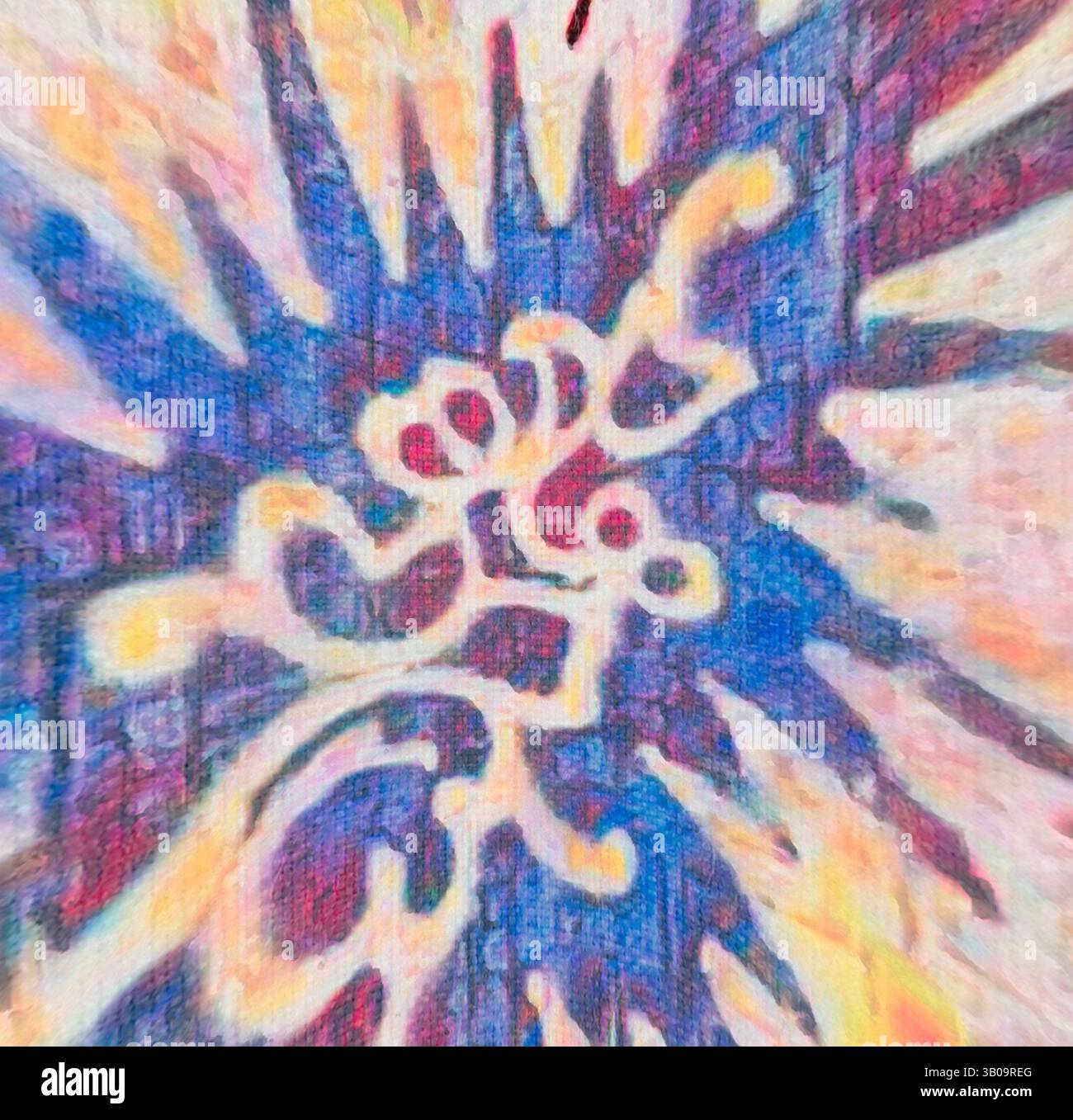 A vibrant burst of abstract shapes and colors intertwines, creating a ...