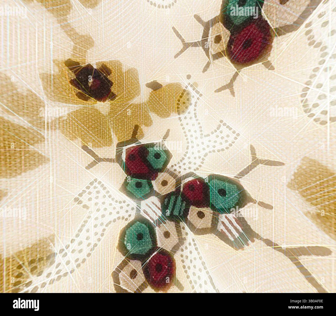 Whismical Patterns A whimsical pattern featuring colorful abstract insects and floral ...
