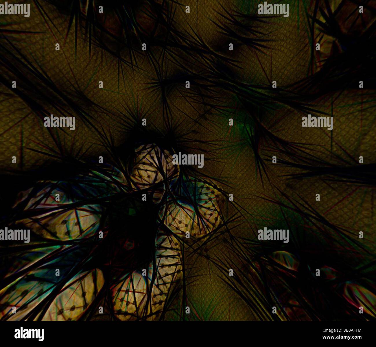 An abstract composition featuring intricate patterns and textures ...