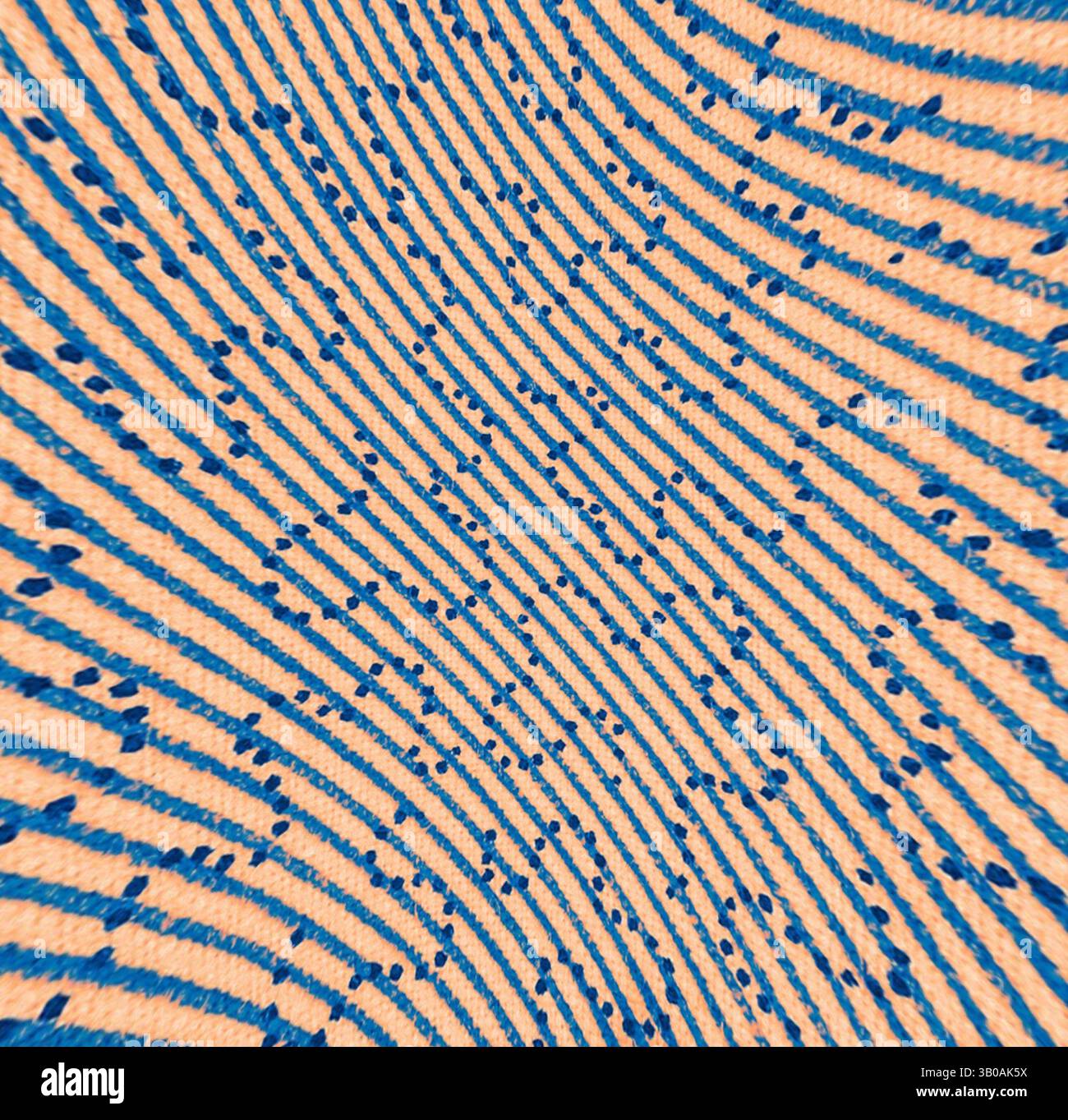 A textured surface features undulating lines in a rhythmic pattern ...