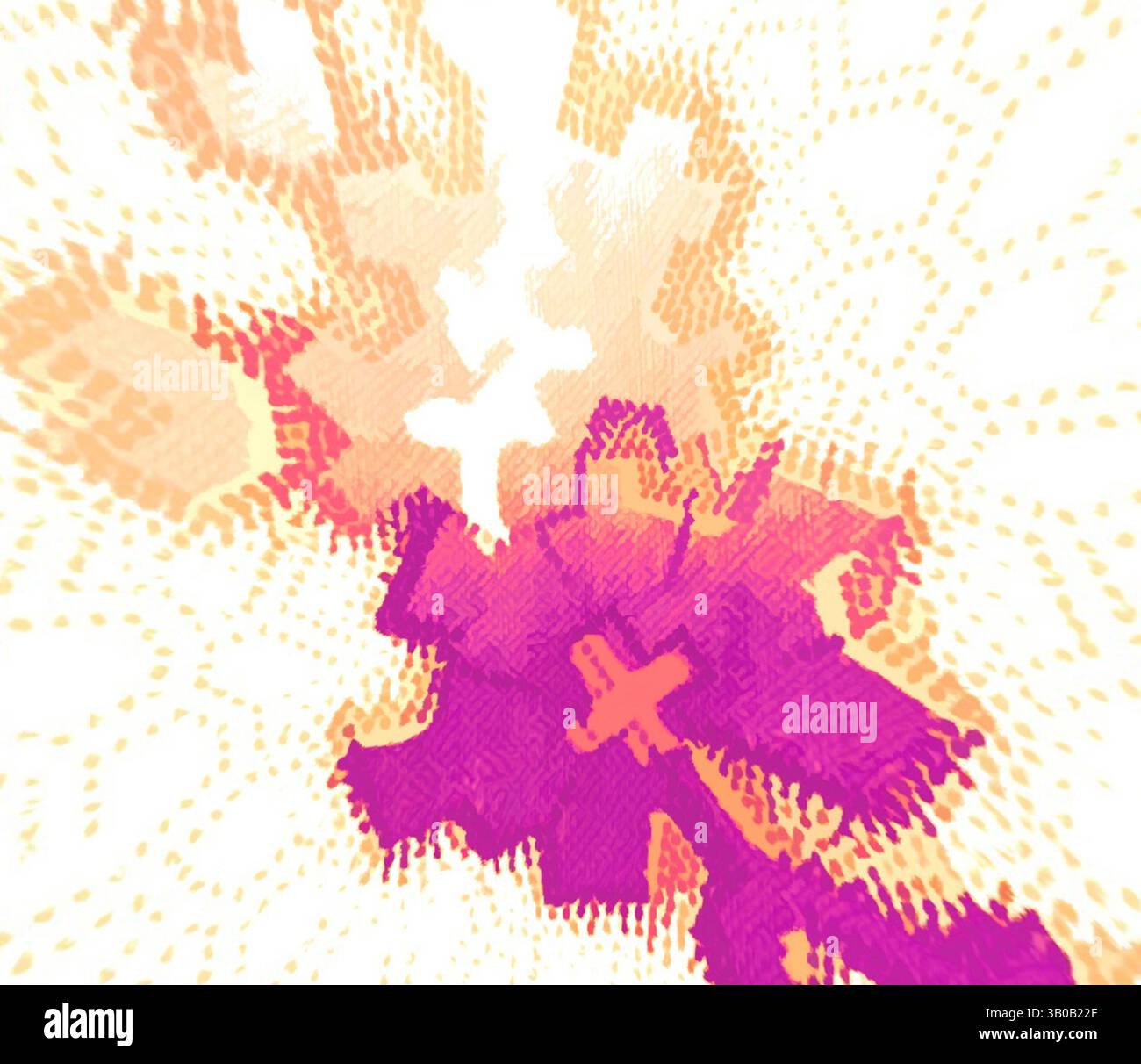A vibrant abstract composition featuring a burst of colors and dynamic ...