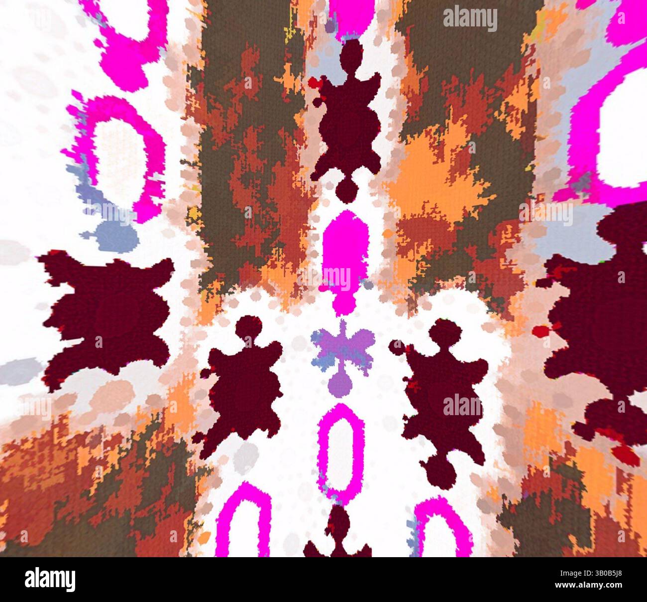 A vibrant abstract composition featuring dynamic shapes and contrasting ...