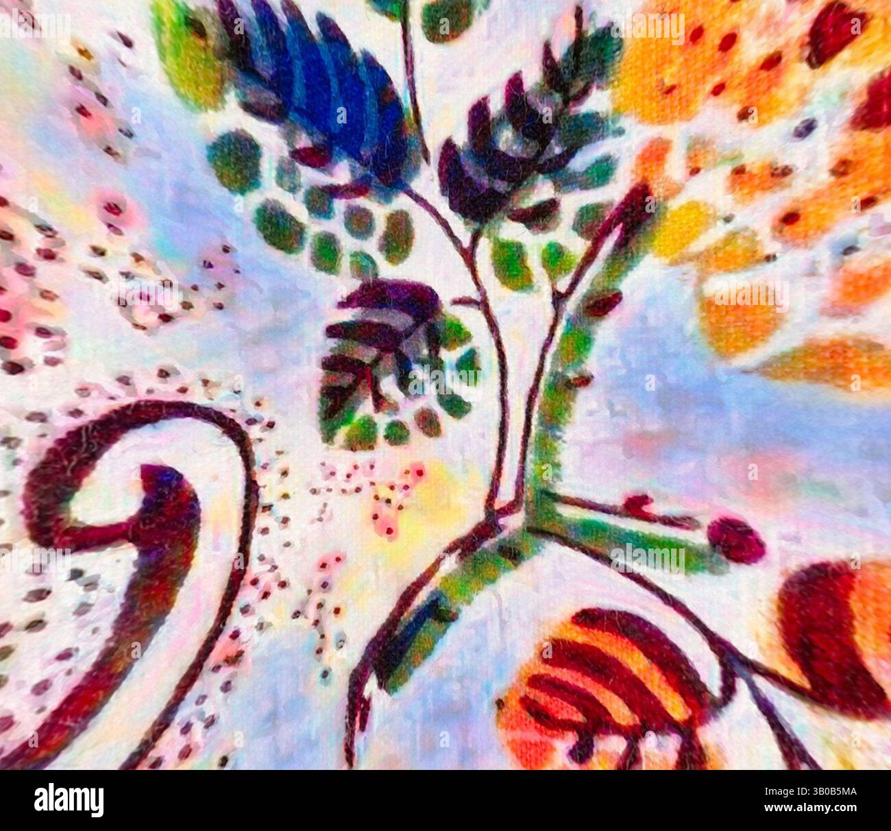 A vibrant arrangement of abstract shapes and colors, featuring an ...