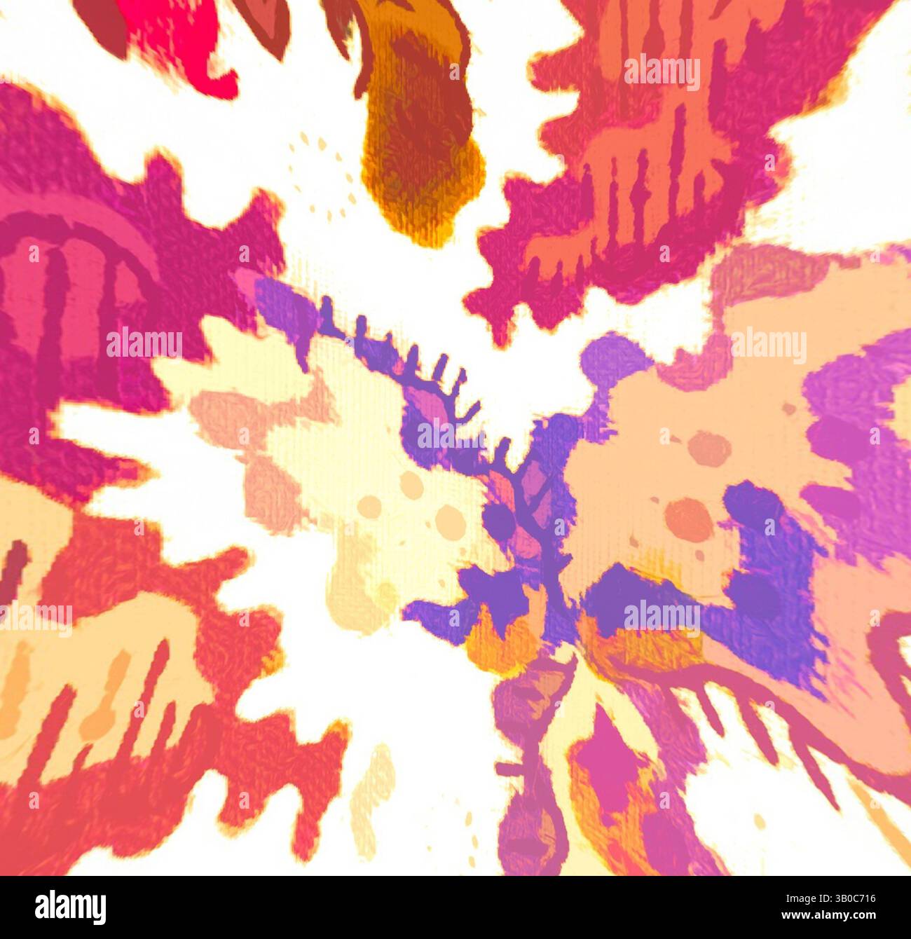 A vibrant explosion of colors and abstract shapes, resembling wild ...