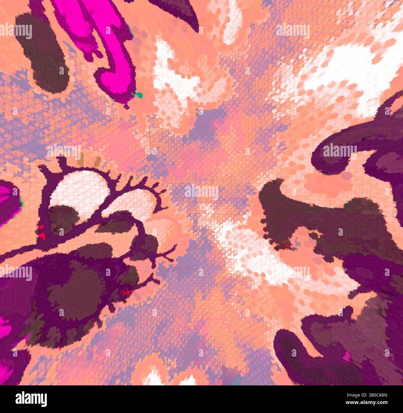 A swirling mix of vibrant colors and abstract shapes creates a dynamic ...