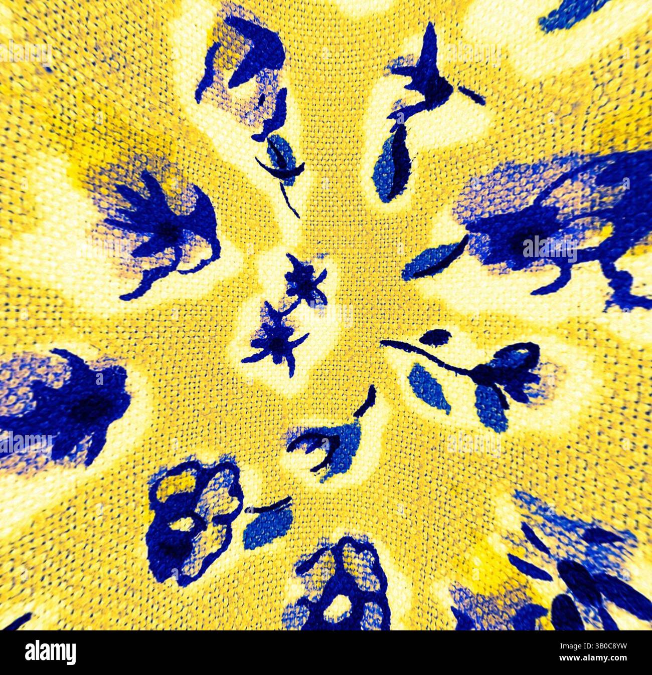 Abstract floral designs in bold blue hues hi-res stock photography and ...