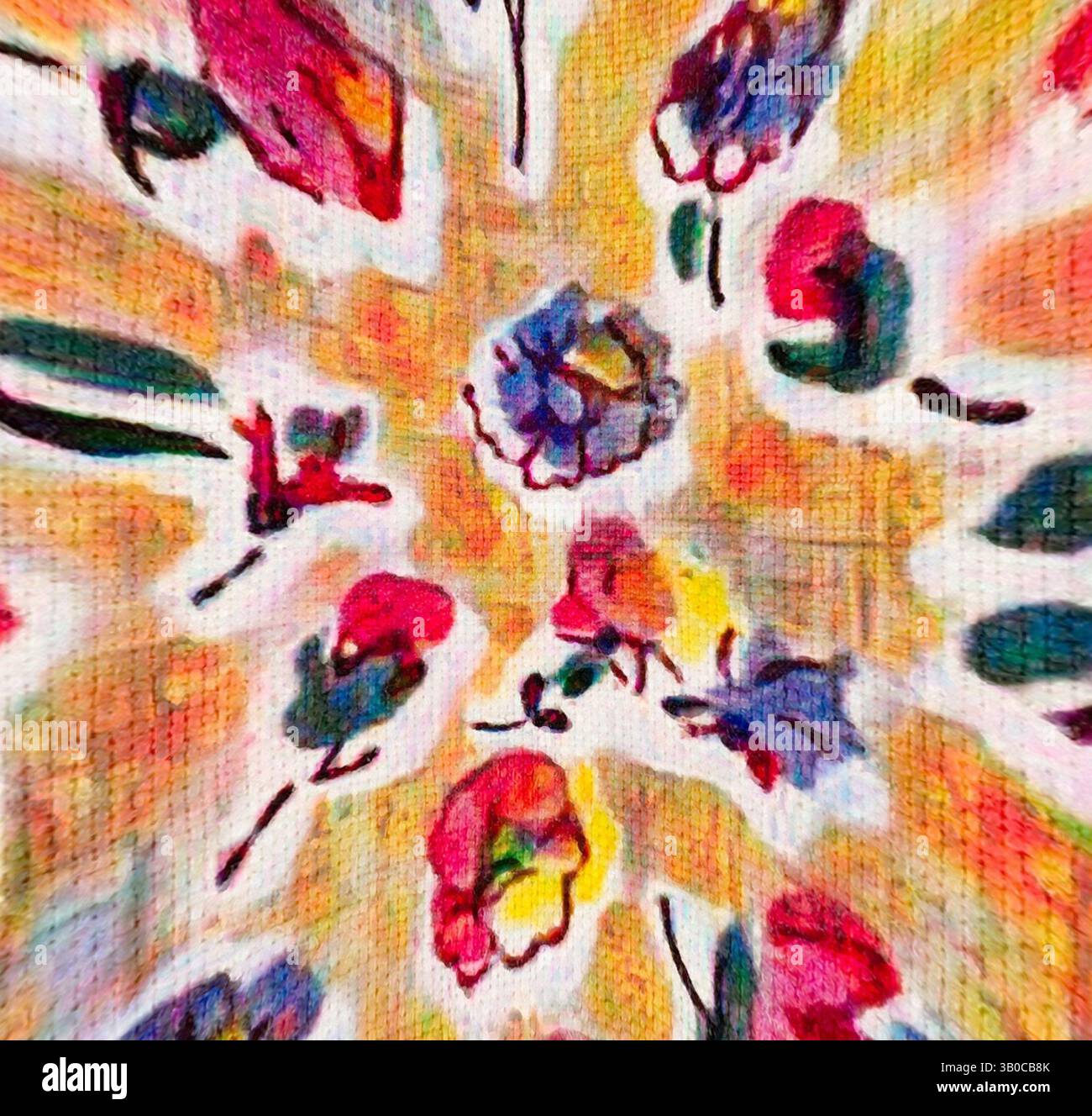 A vibrant floral pattern bursts with colors, showcasing an array of ...