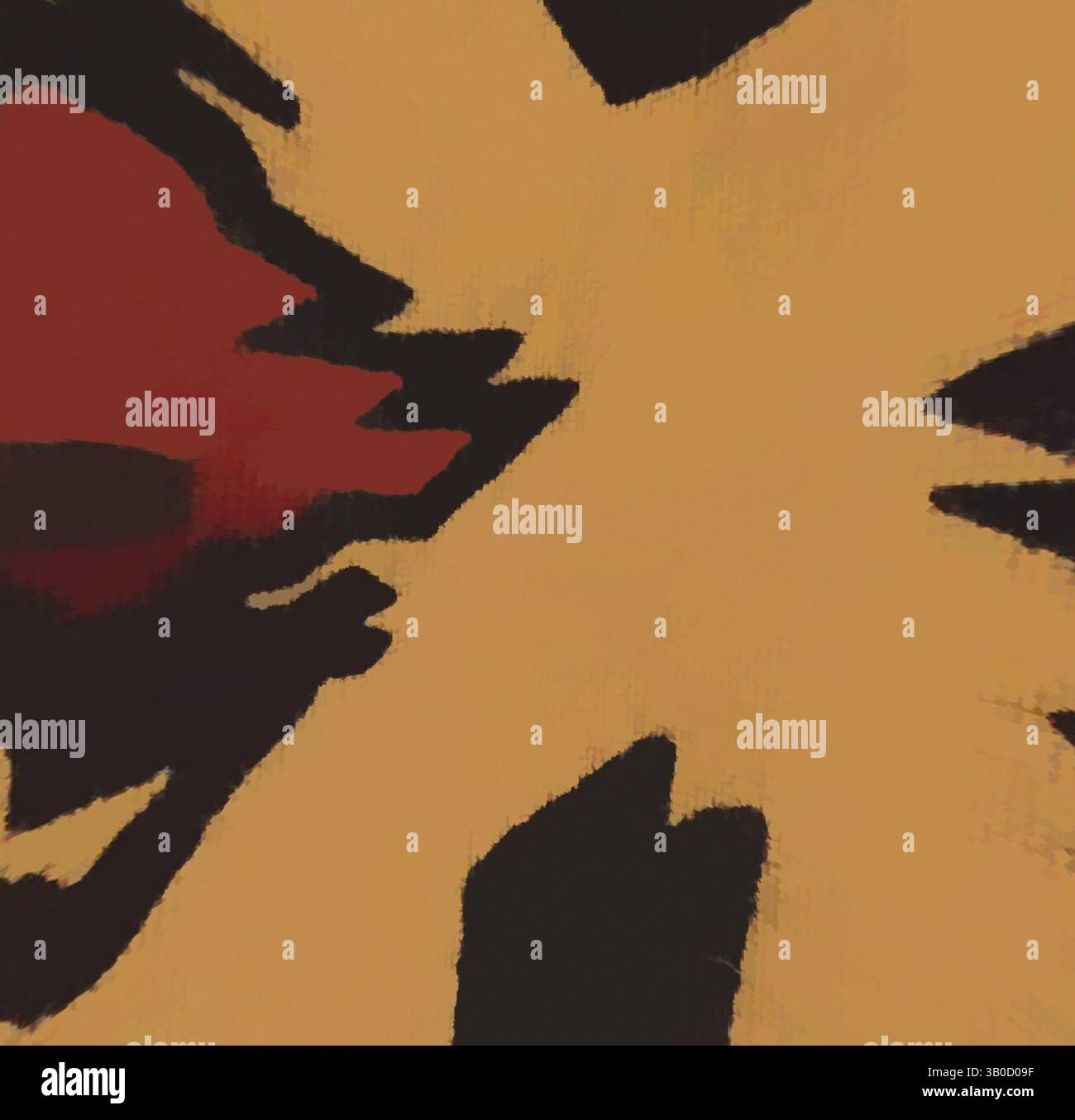 An abstract composition featuring bold, contrasting shapes and colors ...