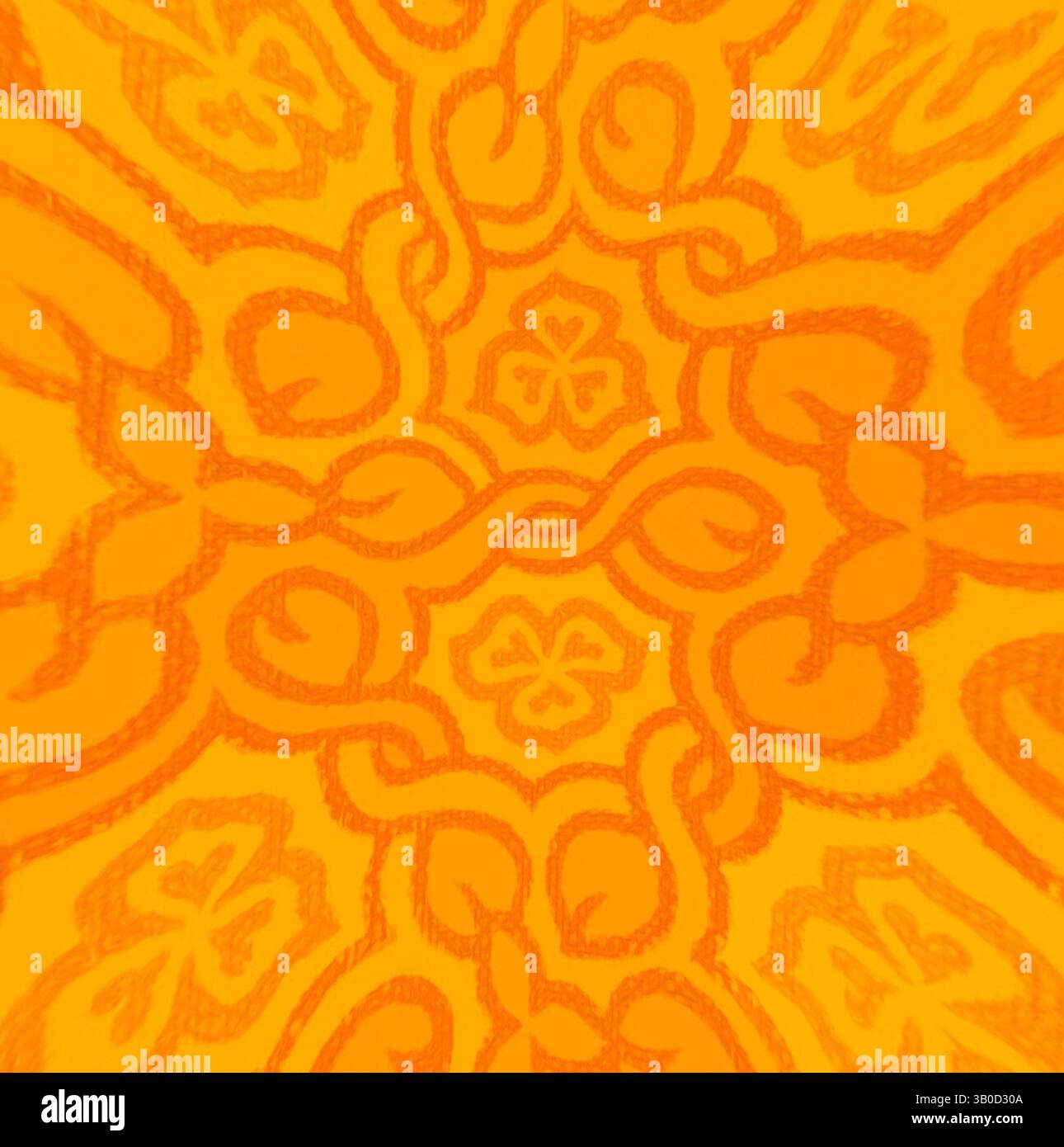 Visual Motif Design A vibrant pattern of swirling lines and floral motifs, radiating warmth ...