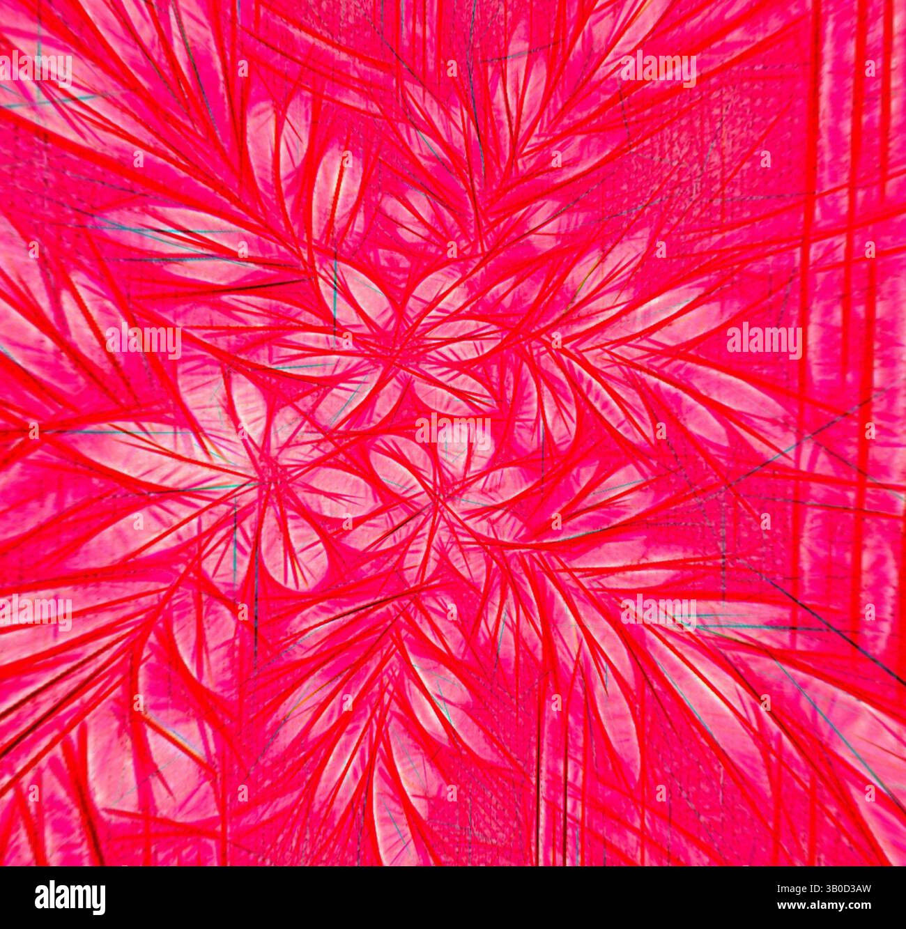 A vibrant, abstract composition featuring intricate patterns of leaves ...