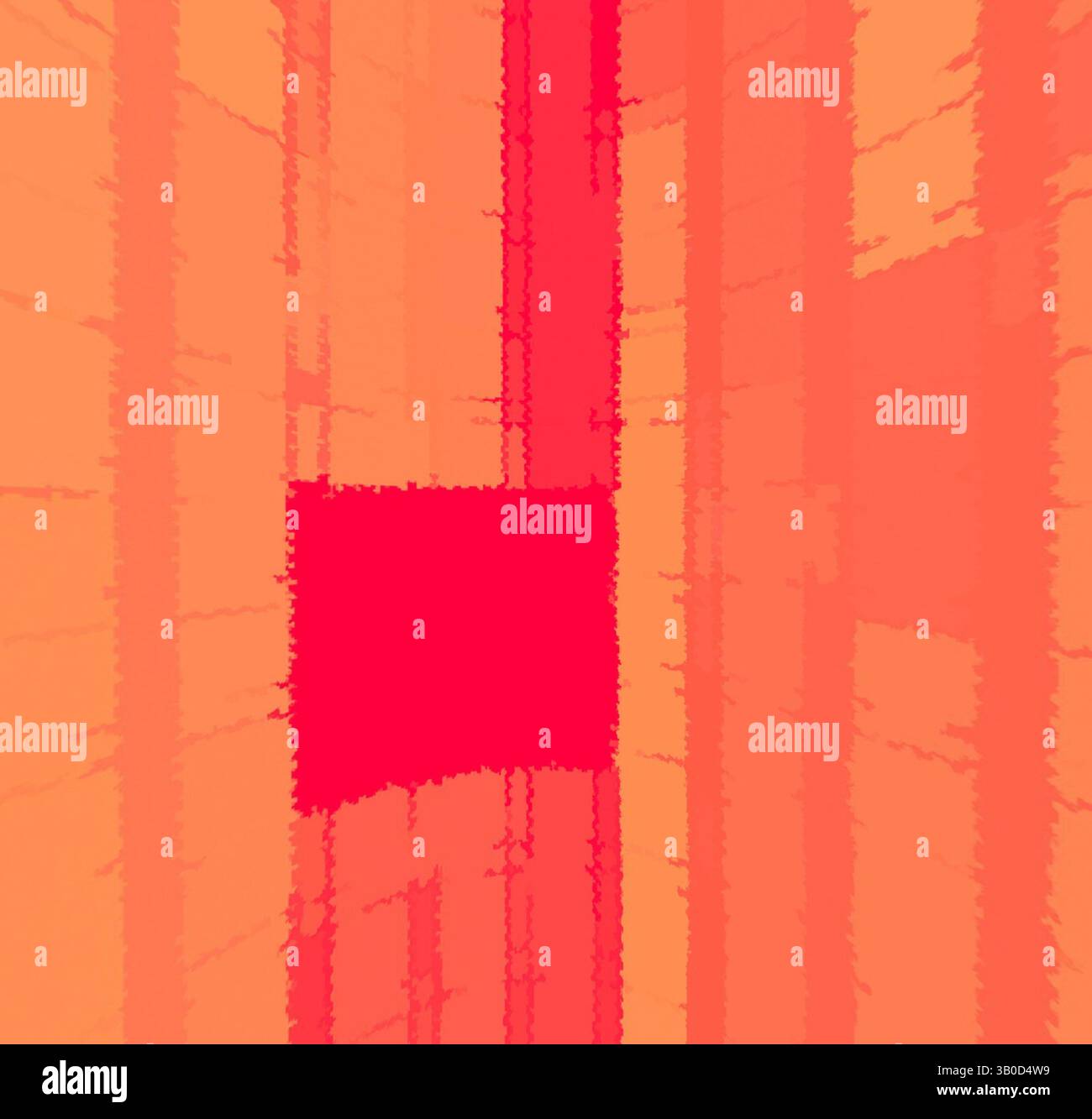 A vibrant abstract composition featuring bold streaks of orange and ...