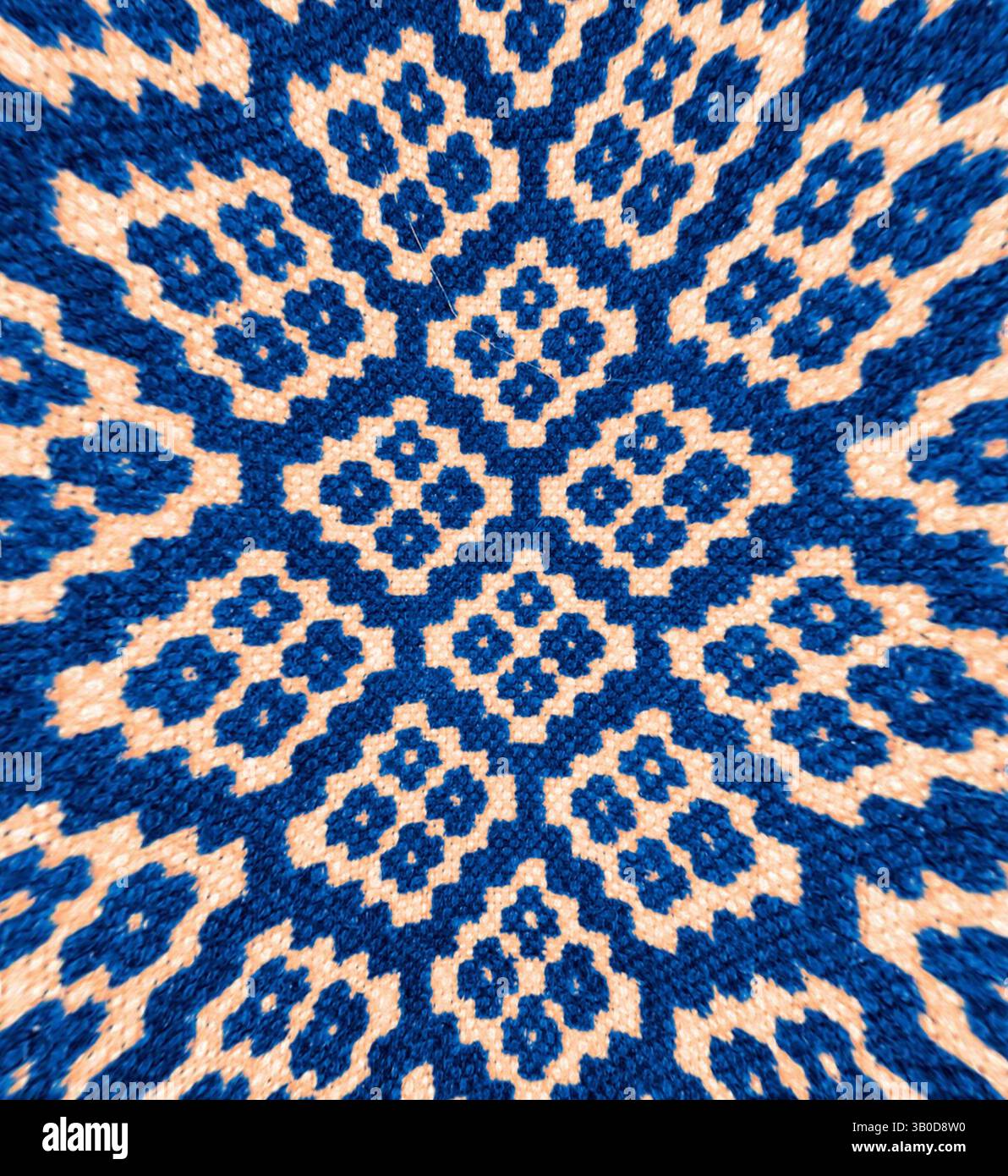 A vibrant textile pattern featuring intricate geometric shapes in a ...