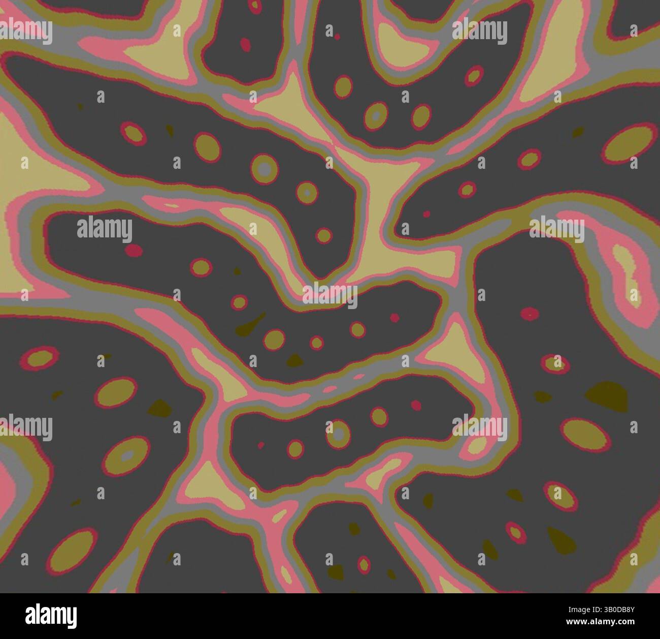 An abstract composition featuring a swirling design of wavy lines and ...