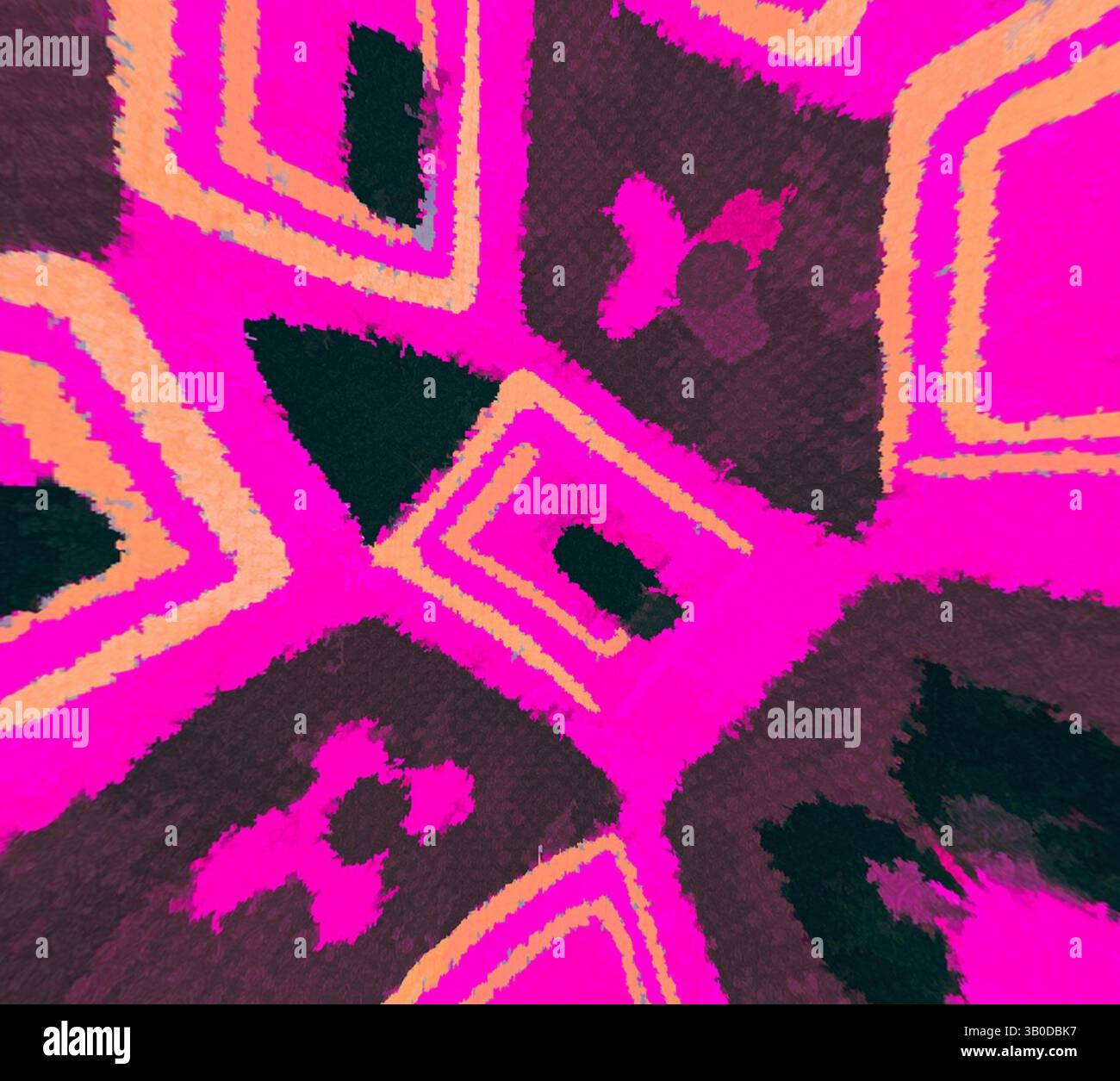 A vibrant, abstract pattern featuring bold shapes and contrasting ...