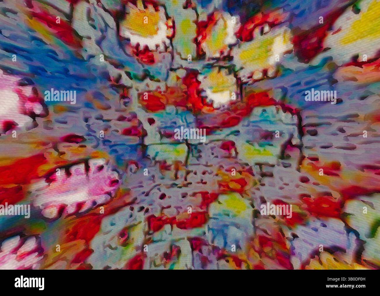 An explosion of vibrant colors and abstract shapes, creating a dynamic ...