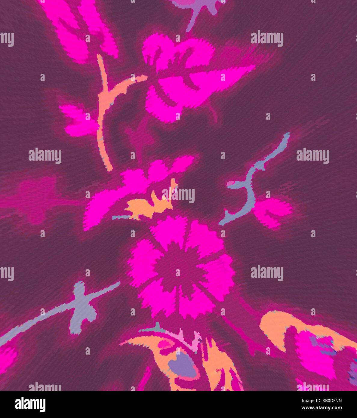 Vibrant pattern of bold floral designs in shades of pink hi-res stock ...