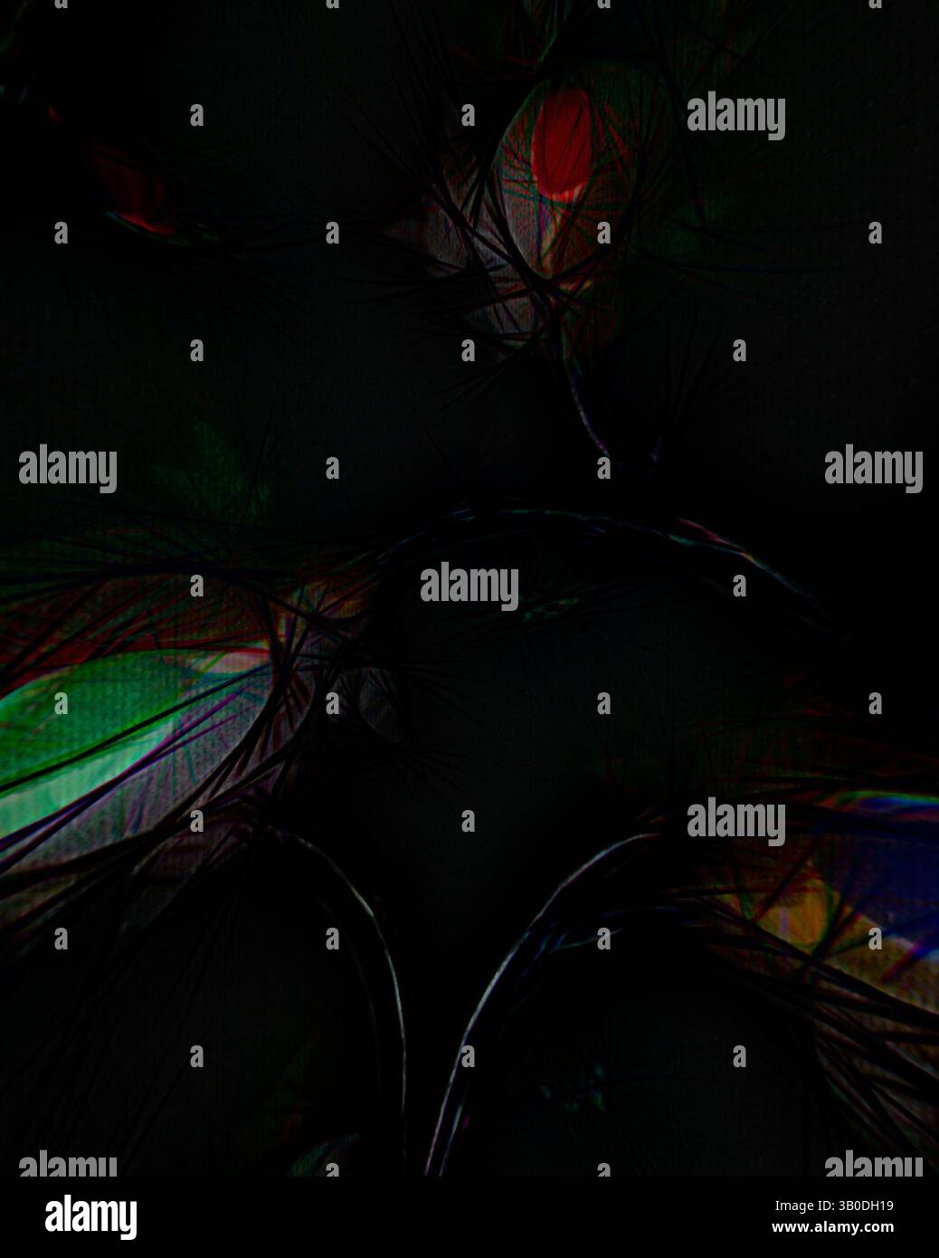 An abstract composition featuring intricate, intertwining shapes and ...