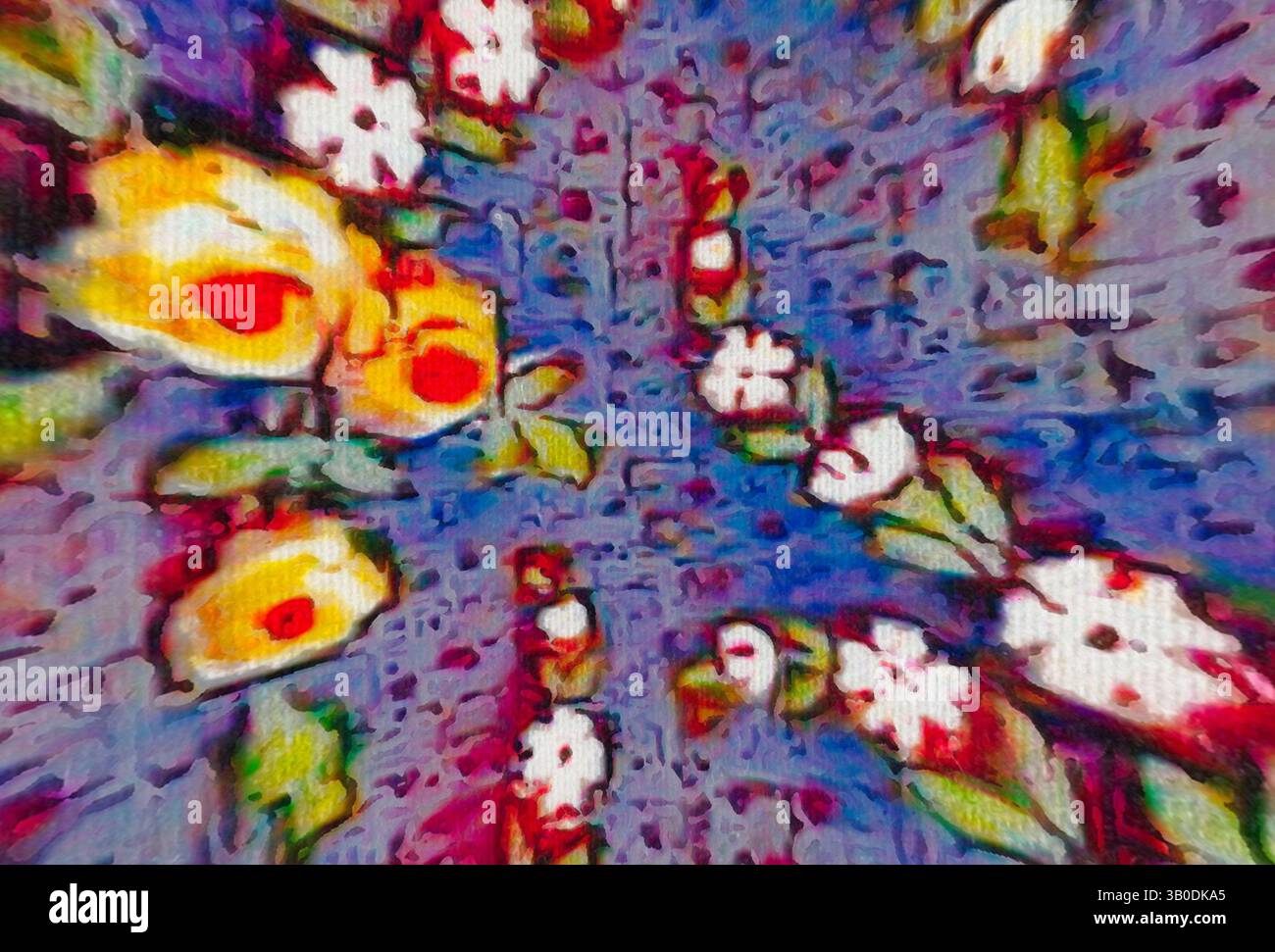 Vibrant explosion of colorful flowers spirals outwards hi-res stock ...