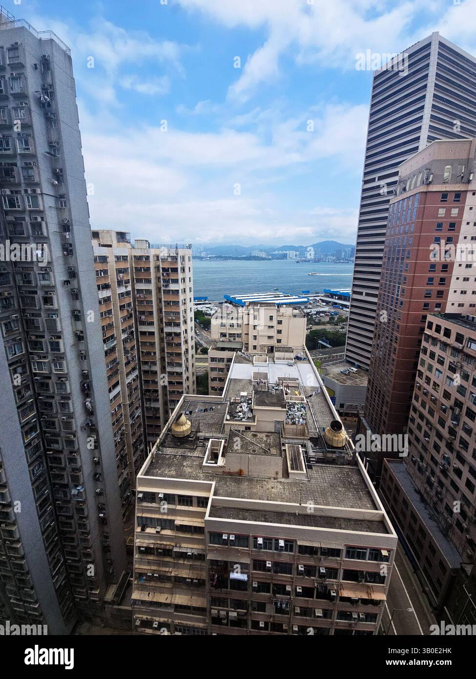 Tall residential buildings in Sai Wan, Hong Kong. - Smartphone Captured Stock Image