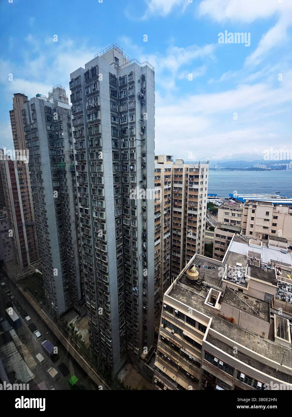 Tall residential buildings in Sai Wan, Hong Kong. - Smartphone Captured Stock Image