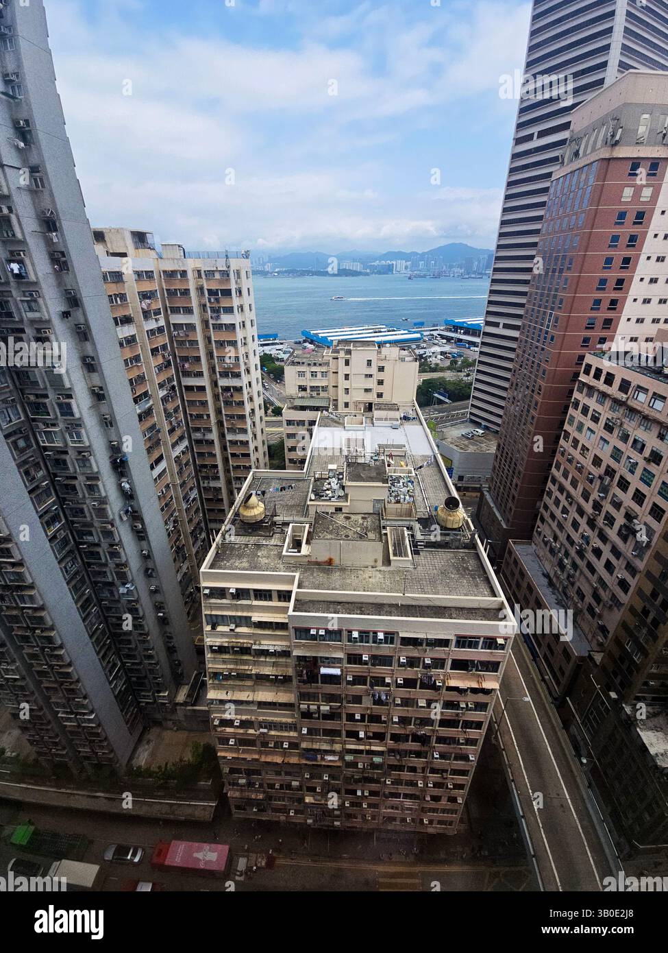 Tall residential buildings in Sai Wan, Hong Kong. - Smartphone Captured Stock Image