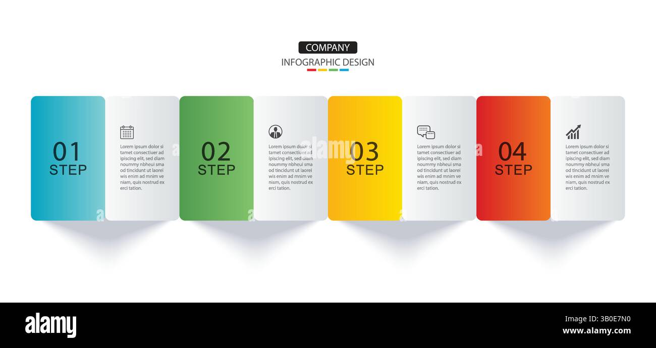 4 data infographics tab layout template. Illustration business abstract background. Stock Vector