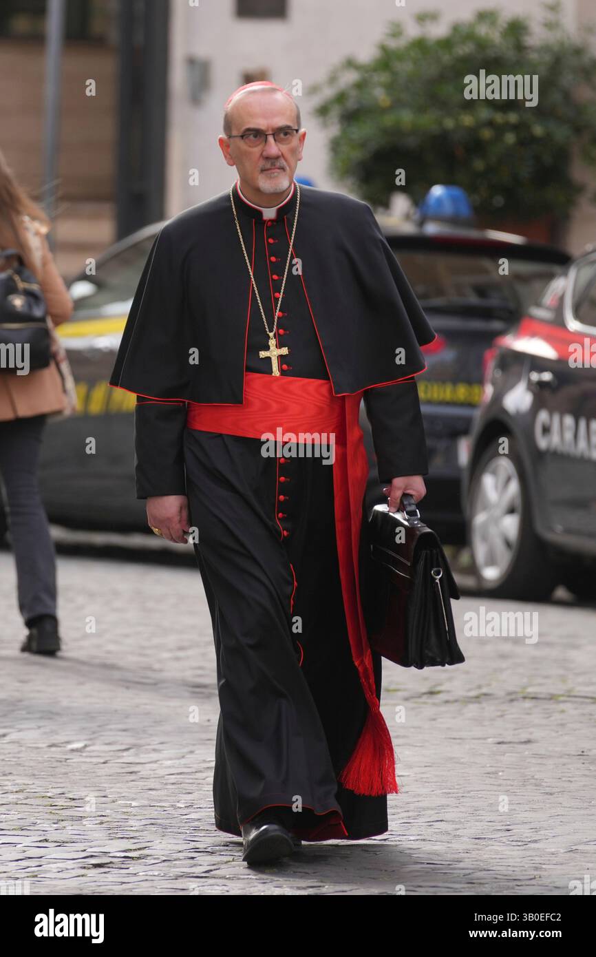 Cardinal Pierbattista Pizzaballa arrives for a college of cardinals ...