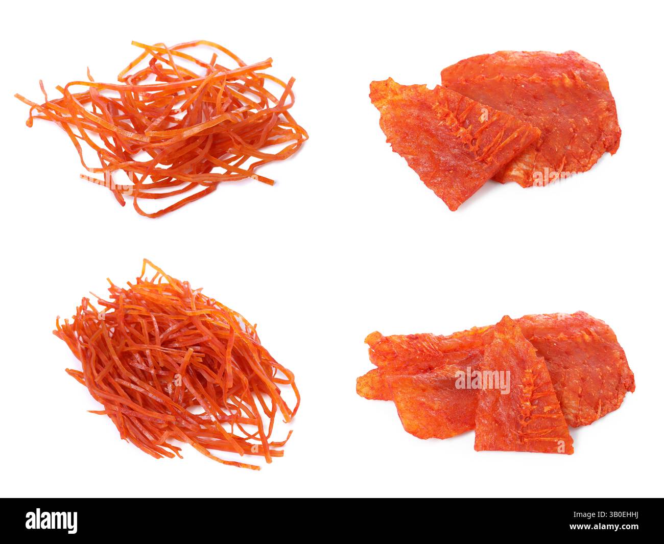 Dried spicy fish snacks isolated on white, set Stock Photo - Alamy