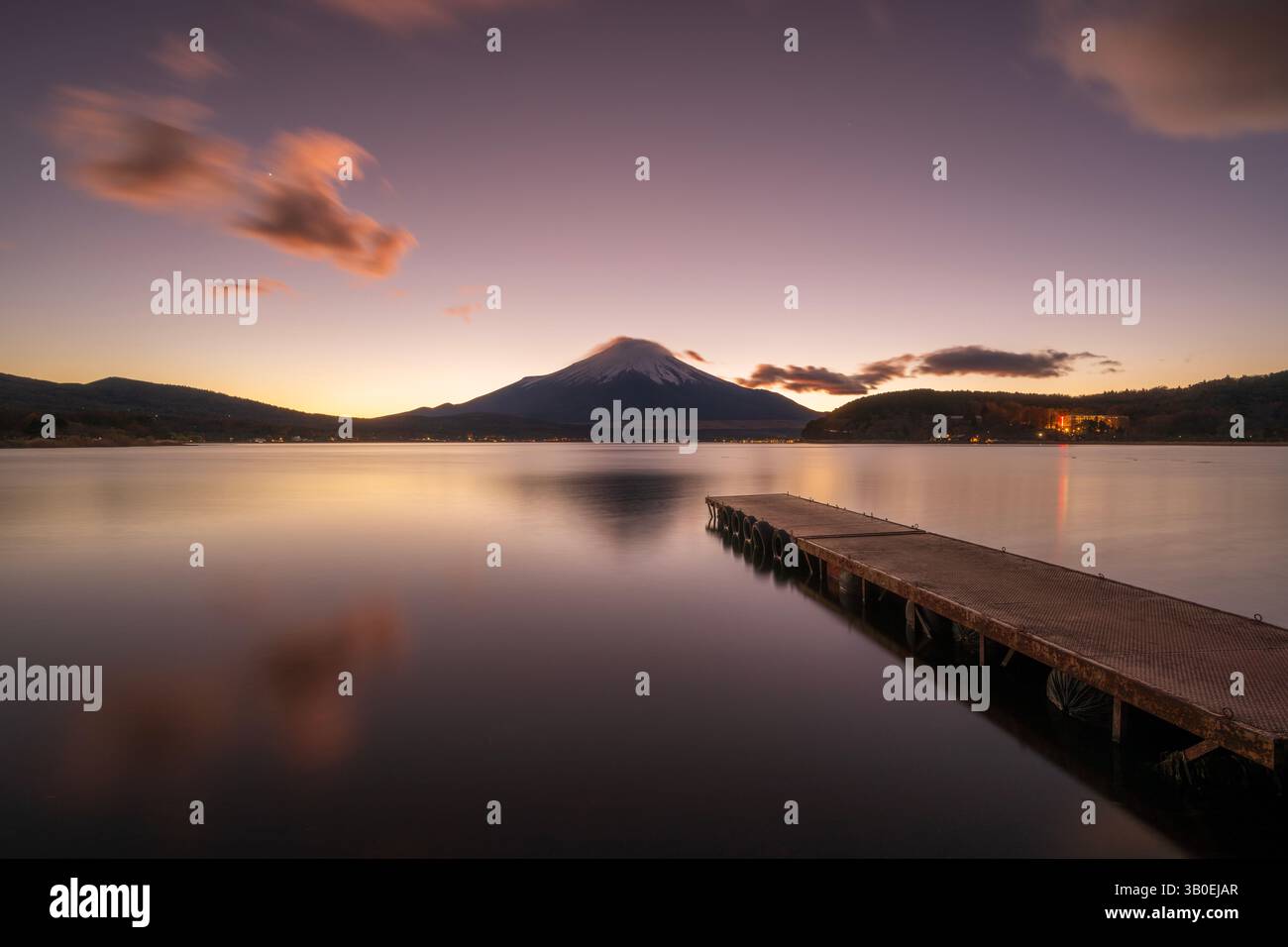 Mt. Fuji viewed from lake Yamanakako, Japan Stock Photo