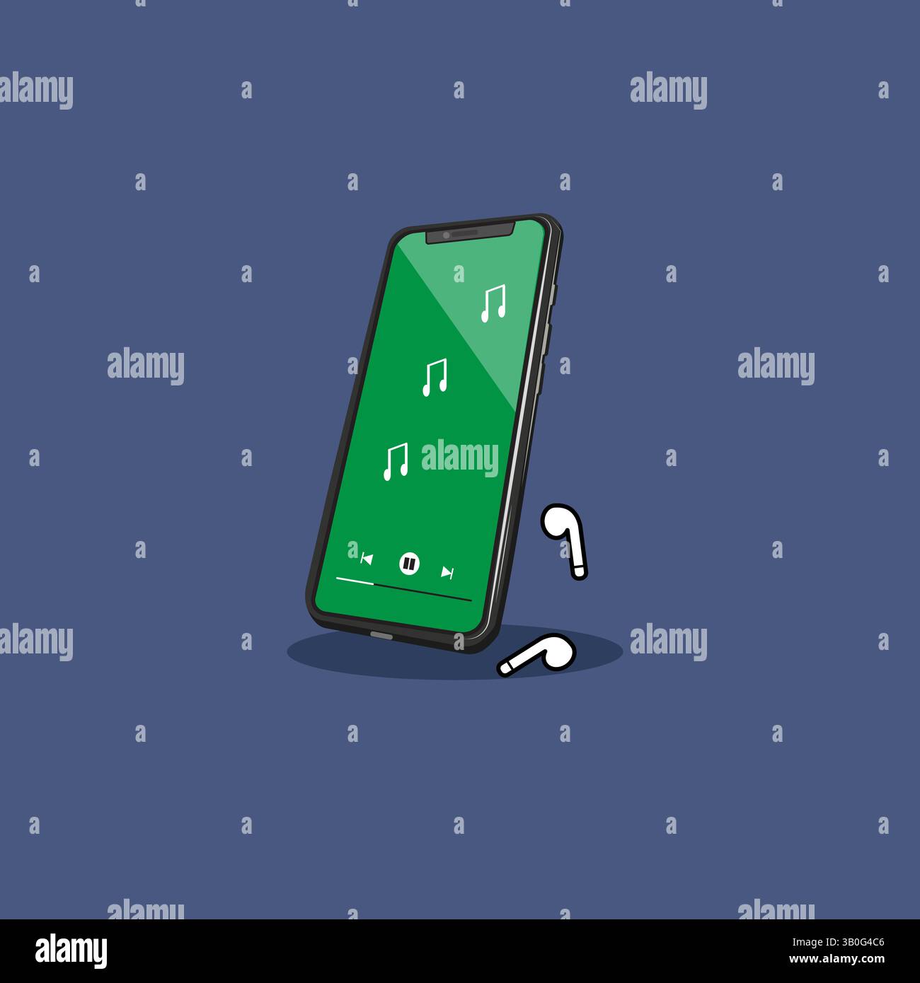 Smartphone music player evolution illustration Stock Vector