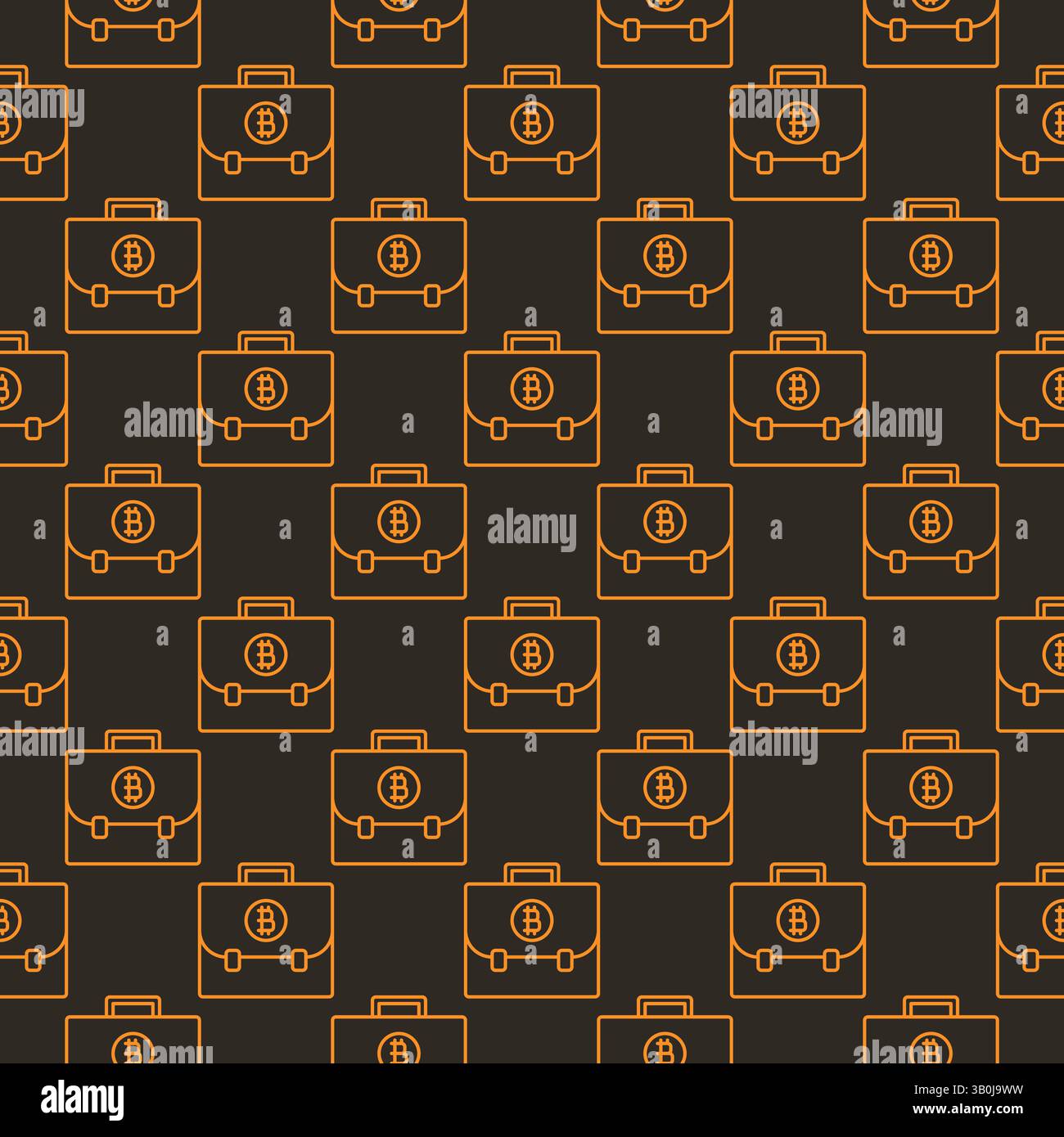 Crypto Portfolio vector Bitcoin Cryptocurrency concept thin line seamless pattern Stock Vector