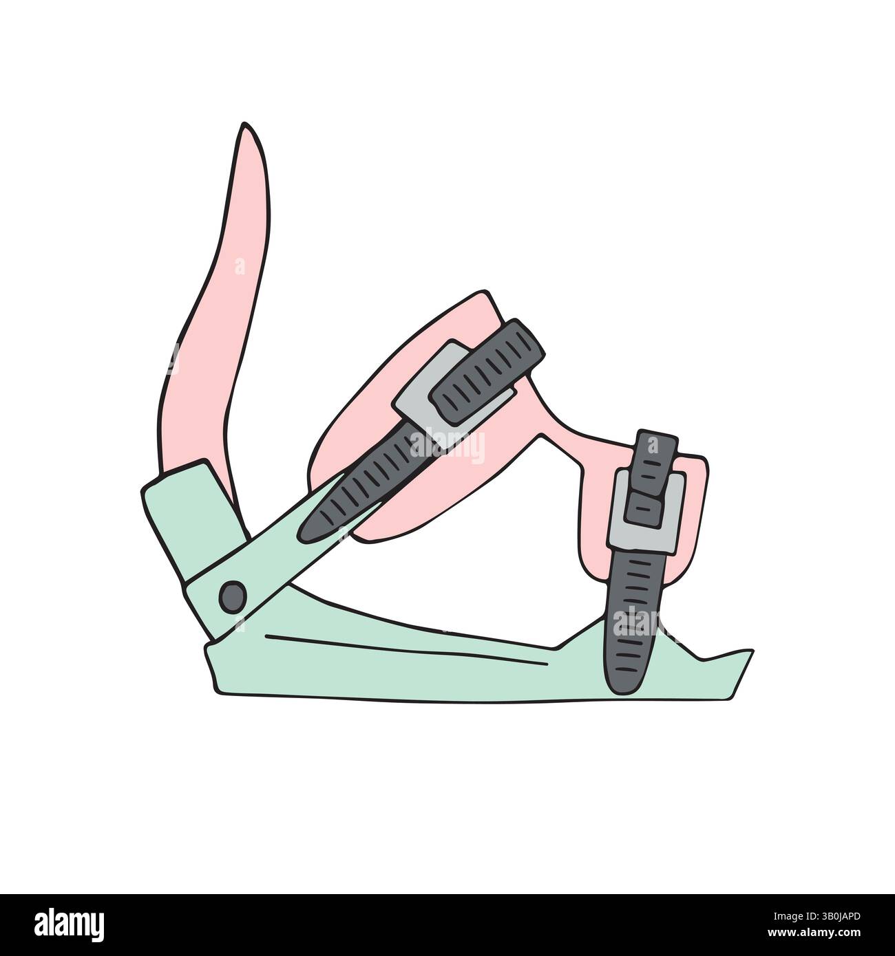 Vector hand drawn sketch snowboard boot Stock Vector