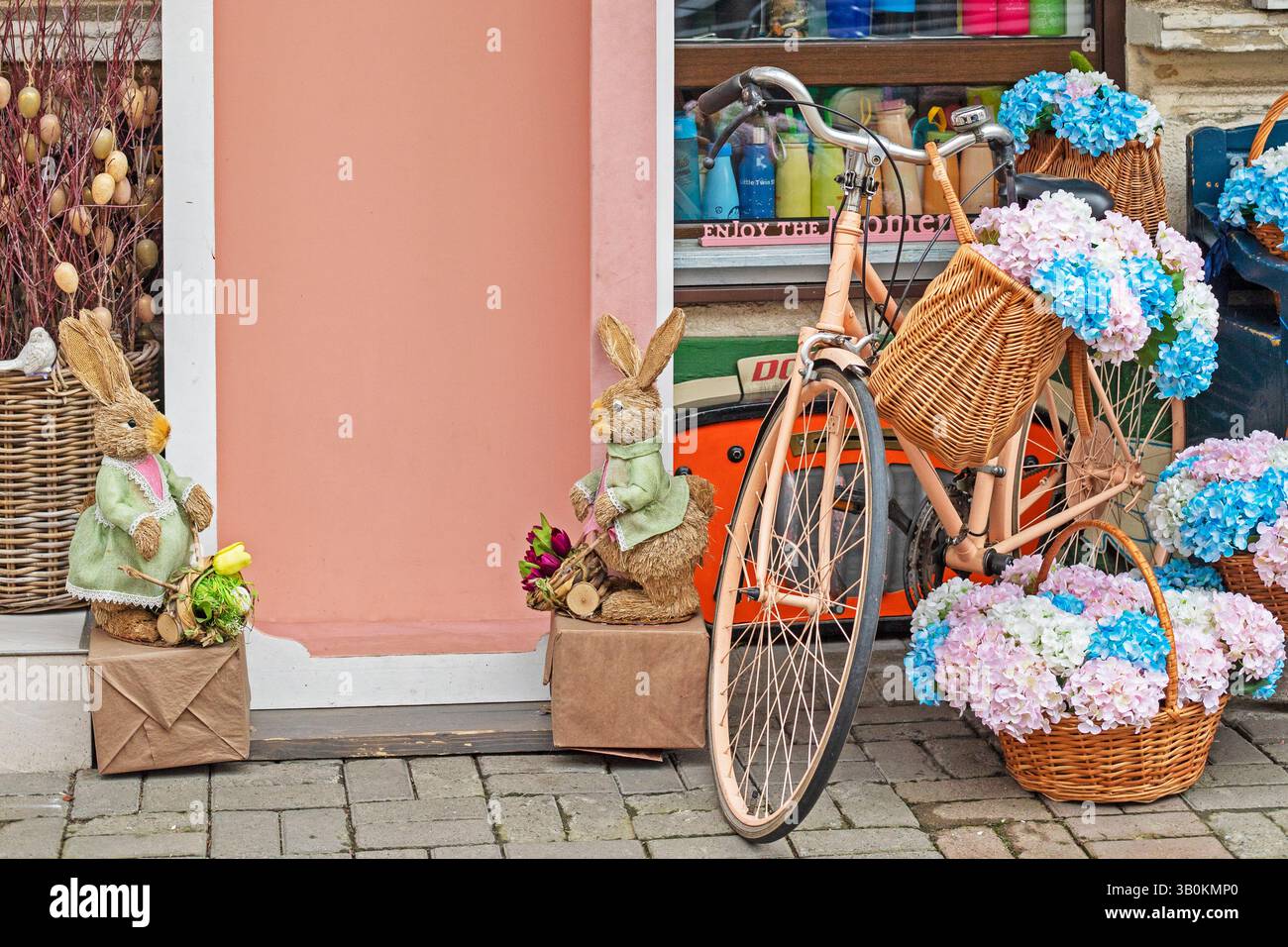decoration of streets for the bright holiday Easter Stock Photo