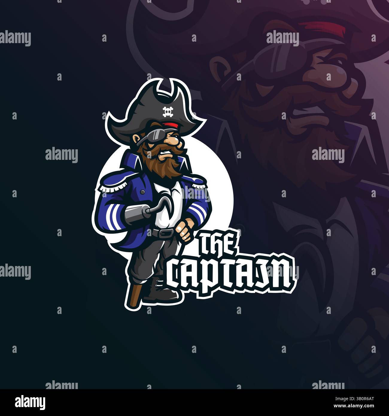 captain pirates mascot logo design vector with modern illustration ...