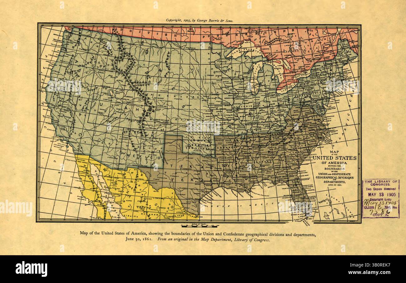 Confederate Map Confederate states of america map hi-res stock photography and images ...