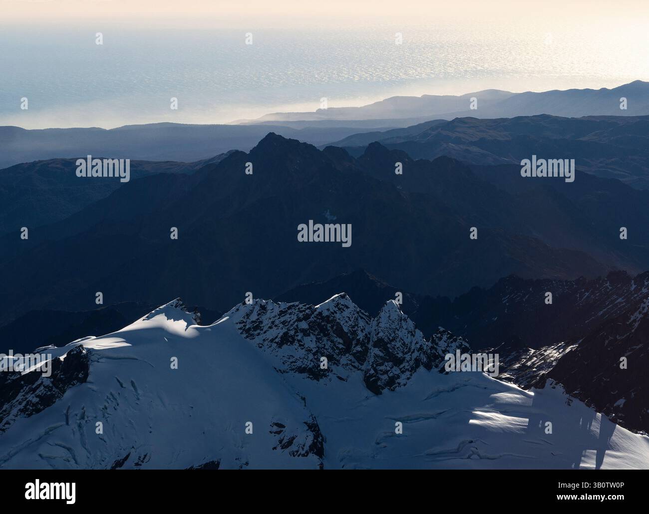 Aerial panorama view of the untouched wilderness of Southland, majestic ...