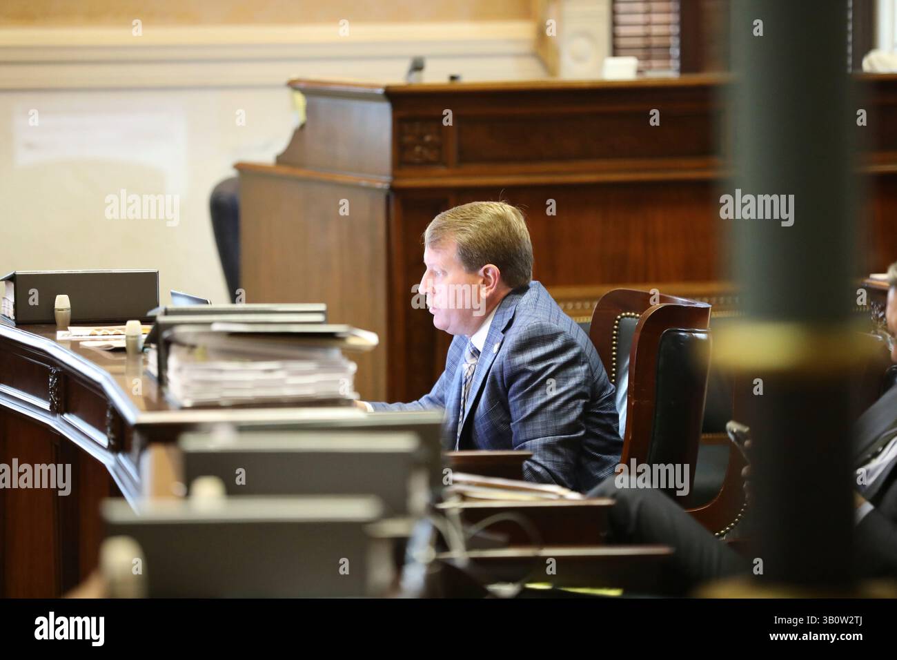 South Carolina Sen. Shane Martin, R-Pauline, sits at his desk during ...