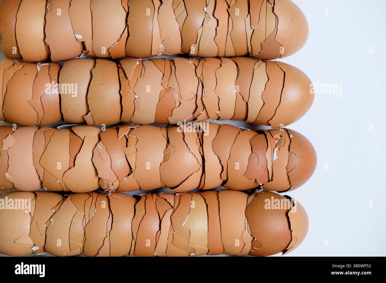 Stack of broken egg shells. Stock Photo