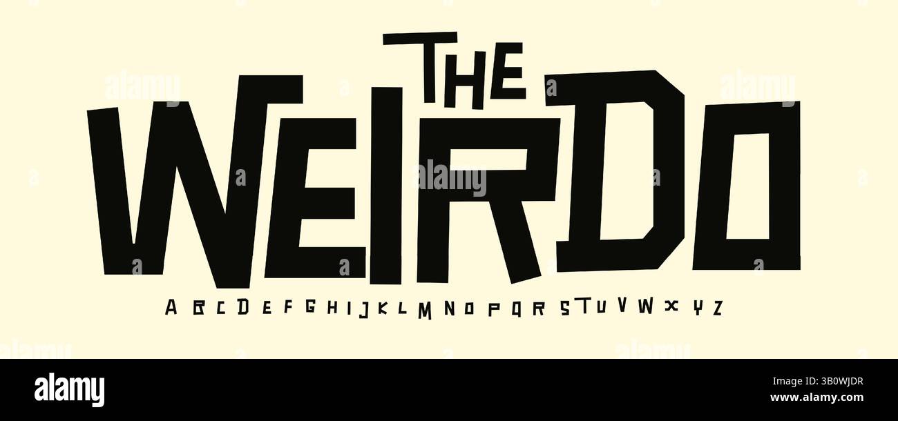 Weirdo Font, Bold Weird Letters, Witty Stubby Typeface for Indie Art ...