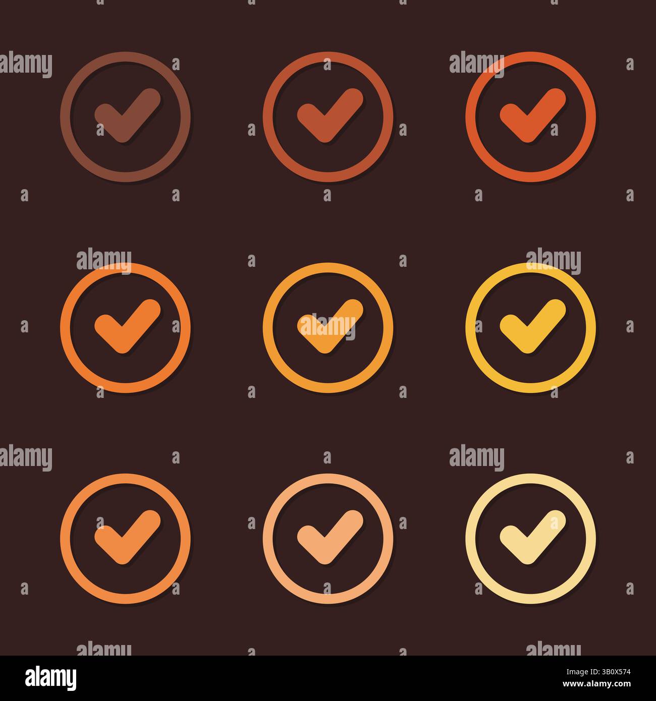 Check mark icon set flat vector illustration isolated Stock Vector ...