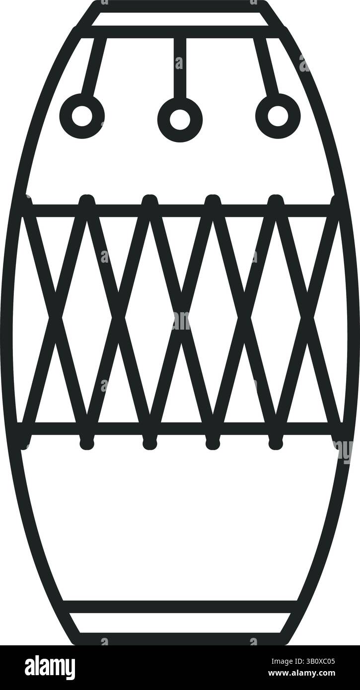 Conga drum outline. Vector illustration Stock Vector