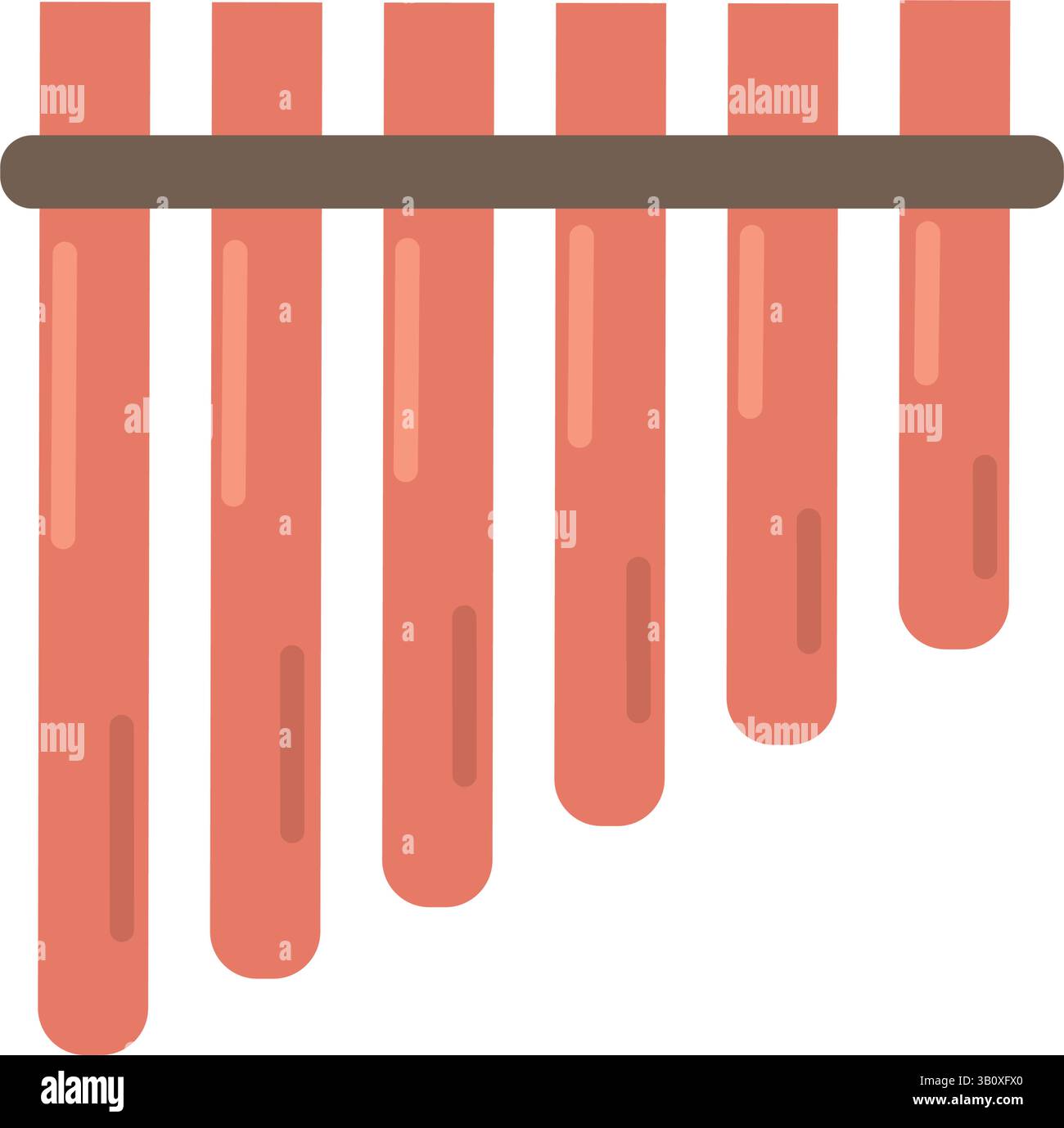 Pan flute cartoon icon flat. Vector illustration Stock Vector