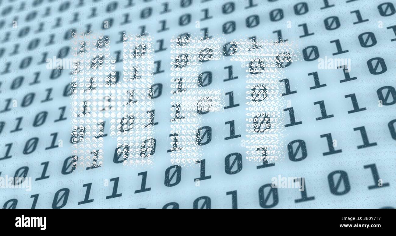 Image of nft text over binary coding Stock Photo