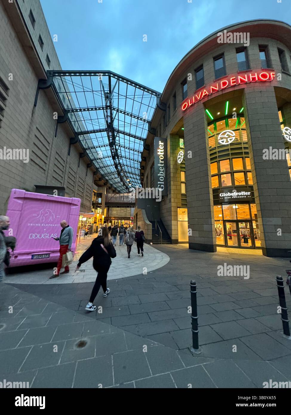 Modern Shopping Passage at Olivandenhof, Cologne, Germany - Smartphone Captured Stock Image